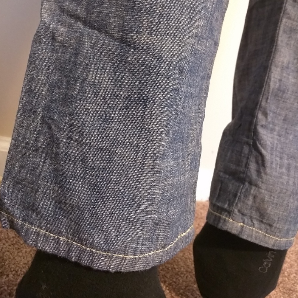 BOGO 🆓! Pray For Mother Nature Chambray Trousers - Picture 5 of 8